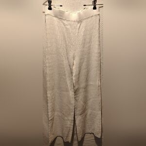 House Of Harlow 1960 Pearl White Knit Ribbed Wide Leg Flare Pants Size M NWOT
